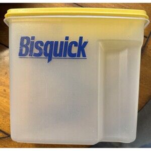 Vintage Rubbermaid Bisquick 13 Cup Storage Container Flip-Top Lid Recipe Clear